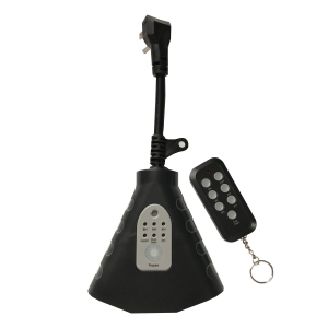 Xtricity - 3 Outlet Smart Switch with Remote Control, Wi-Fi, For Outdoor Use, Black