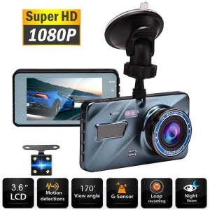 Dash Cam Front And Rear View Dual DVR Full HD 3.6"Cycle Recording Night Vision G-sensor Dash Cam FREE SHIPPING