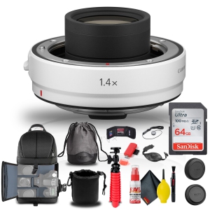 Canon Extender RF 1.4x (4113C002) + BackPack + 64GB Card + Lens Pouch + More (International Version)