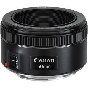 Canon EF 50mm f/1.8 STM Lens (0570C002) + Filter + BackPack + 64GB Card + More (International Version)