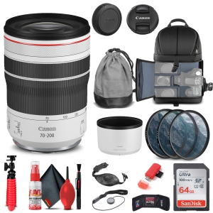 Canon RF 70-200mm f/4L IS USM Lens (4318C002) + Filter Kit + BackPack + More (International Version)