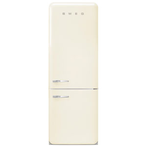 Smeg 50's Style 28" 18 Cu. Ft. Bottom Freezer Refrigerator with Ice Dispenser (FAB38URCR) - Cream