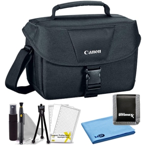Canon 100ES Padded Compact Digital SLR EOS Camera Gadget Case + Cleaning Kit Bundle