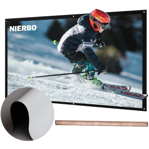 NIERBO 100 inch Projector Screen Rolled Up Portable Screen for Outdoor Indoor 4K Full HD Projection Screen Wrinkles Free