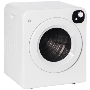 Homcom 3.22 Cu. Ft. Stackable Ventless Electric Dryer with 7 Drying Cycles, 3 Temperature Settings & Stainless Steel Drum (853-025) - White