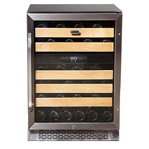 Whynter BWR-462DZ 46-Bottle Dual Temperature Zone Built Wine Refrigerator, Silver-46-Bottle, Silver