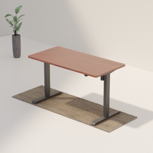 Wenhome Kama Standing Desk - Black Frame (140cmx70cmx2.5cm Thick Walnut Deaktop Included)