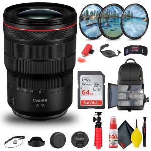 Canon RF 15-35mm f/2.8L IS USM Lens (3682C002) + Filter Kit + BackPack + More (International Version)