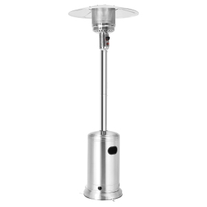 Patiojoy Outdoor 50000 BTU Standing Heater LP Propane Heater w/Wheels Silver/Black/Bronze/Gray