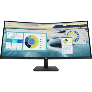 HP 34" WQHD 60Hz 5ms GTG Curved VA LCD Monitor (21Y56AA#ABA) - Black