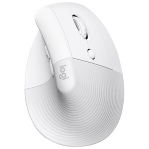 Logitech Lift Vertical Ergonomic Wireless Mouse - White