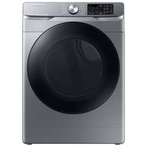 Samsung 7.5 Cu. Ft. Large Capacity Stackable Electric Dryer with Moisture Sensing, Steam Sanitize+, Energy Star & SmartThings (DVE45B6305P/AC) - Platinum