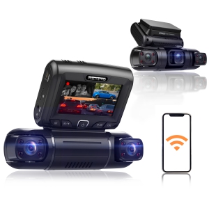Rexing S3 3-Channel Dash Cam Front, Cabin, Sides