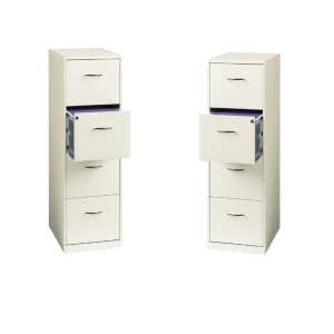 Value Pack (Set of 2) 4 Drawer Smart File Cabinet in Pearl White