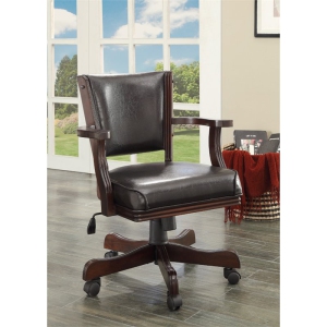 Bowery Hill Traditional Wood Adjustable Gaming Chair in Cherry