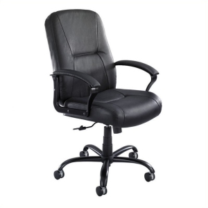 Scranton & Co High Back Big and Tall Office Chair in Black Leather