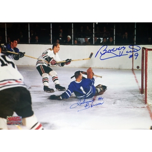 Signed Johnny Bower, Bobby Hull Photo