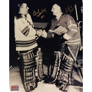 Signed Johnny Bower & Gump Worsley 8x10
