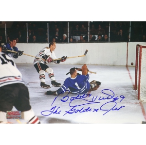 Johnny Bower and Signed Bobby Hull Photo