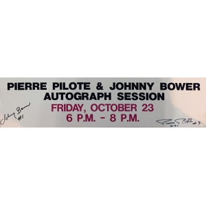 Johnny Bower & Pierre Pilote Signed Vintage Sign