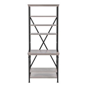 Furniture of America Garna Industrial Metal 6-Shelf Bookcase in Antique White