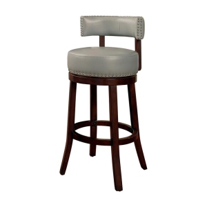 Furniture of America Tendel Faux Leather 29-inch Bar Stool in Gray (Set of 2)