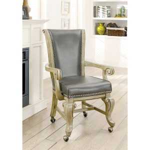 Furniture of America Enschede Faux Leather Gaming Chair in Gray (Set of 2)