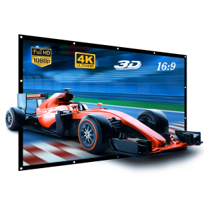 NIERBO 72inch(150x80cm) Polyester Portable Projector Screen Outdoor 16:9 Movie Screen for Projection Double Sided for Home Theater