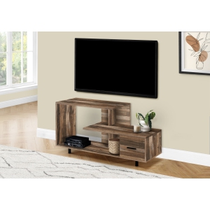 Monarch Specialties I 2611 Meuble TV 48 po L Brun Recyclé 1 Tiroir