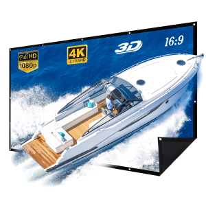 NIERBO Double Layer Projector Screen 150inch(337x194cm) 16:9 Portable Projection Movie Screen 3D with No Light Transmission for Home Theater Outdoor Indoor with Nails