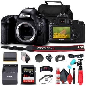 Canon EOS 5DS R DSLR Camera (Body Only) (0582C002) + 64GB Card + More Bundle (International Version)