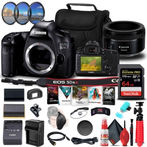Canon EOS 5DS R DSLR Camera (Body) (0582C002) + Canon EF 50mm Lens + More Bundle