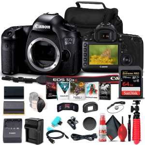 Canon EOS 5DS R DSLR Camera (Body Only) (0582C002) + 64GB Card + More Bundle