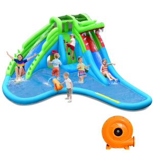 Costway Inflatable Style Water Slide Upgraded Kids Bounce Castle w/780W Blower