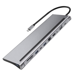 axGear USB-C 3.1 Type-C Docking Station with VGA HDMI Video Giga LAN Card Reader