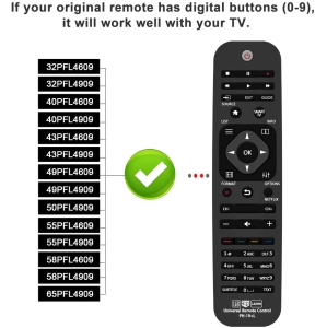 Universal Remote Control PH-19 for Almost All Brand LCD LED HDTV, 23 24 28 29 32 39 40 43 46 47 49 50