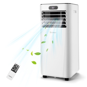 Costway 3-in-1 Portable Air Conditioner - 8000 BTU (230 sq ft Coverage) - 54dB, Window Kit, Remote - White