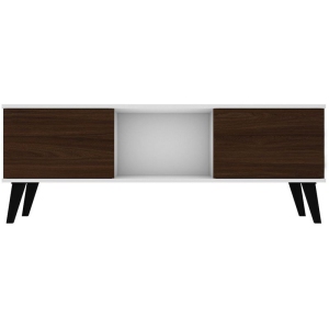 Doyers Wood 53" TV Stand in White & Nut Brown