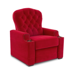 Valencia Moulin Home Theater Seating | Premium Parisia Velour Power Recliner (Single Seat, Red)