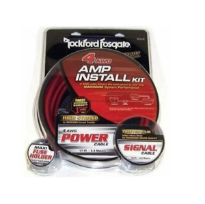 Rockford Fosgate RFK4I 4-gauge amplifier wiring kit — includes 20-foot RCA patch cable