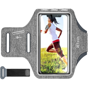 Cell Phone Armband Case for Phone Upto 6.2 inch, Adjustable Band, w/Key Holder and Card Slot, for Running,