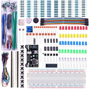 Upgraded Electronics Fun Kit w/Power Supply Module, JumCooper Wire, Precision Potentiometer, 830 tie-Points