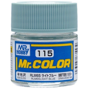 Mr. Hobby Mr. Color 115 - RLM65 Light Blue Semi-Gloss/German Aircraft WWII (C115) Plastic Model Kit Paint