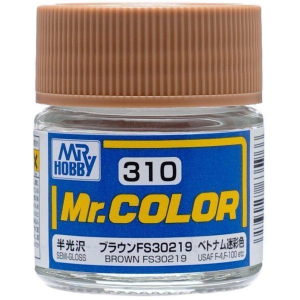 Mr. Hobby Mr. Color 310 - Brown FS30219 Semi-Gloss/USAF F-4, F-100 (C310) Plastic Model Kit Paint