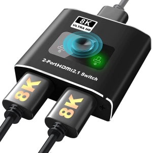 NIERBO HDMI 2.1 Switch, 8K@60Hz/4K@120Hz HDMI Splitter, Switcher 2 in 1 Out Support 8K 3D HDR for Xbox PS5/4/3 Blu-Ray Player Fire Stick Roku HDTV (HDMI Cable NOT Included)