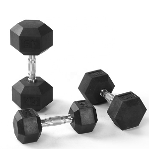 HEX Rubber Dumbbells 30 lb
