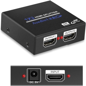 NIERBO HDMI Splitter 1x2 Supports Full HD 4K @ 30HZ & 3840×2160P & 3D for Xbox PS3 PS4 Blu-Ray Player and More