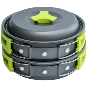 NIERBO Camping Cookware Mess Kit for Backpacking Gear – Camping Cooking Set - Backpack Camping Pot and Pans Set - Portable Camping Stove and Backpacking Stove Compatible - Camp Accessories Equipment