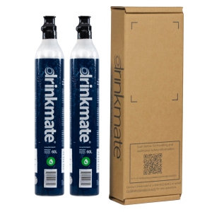 Drinkmate 60L CO2 Carbonator Cylinders, Compatible with SodaStream - 2 Pack