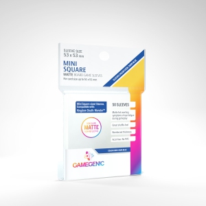 Gamegenic Matte Board Game Sleeves - Mini Square (53mm x 53mm) 50 Sleeves per pack